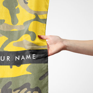 Yellow and Green Camouflage Your name Personalize Scarf