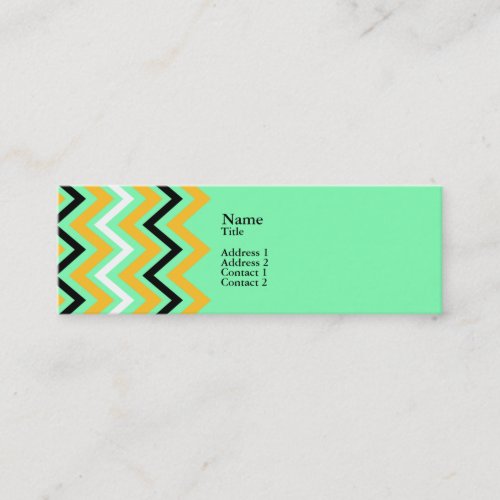 Yellow and Green Chevron Pattern Business Cards