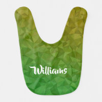 Yellow and green crystal patterned baby bib