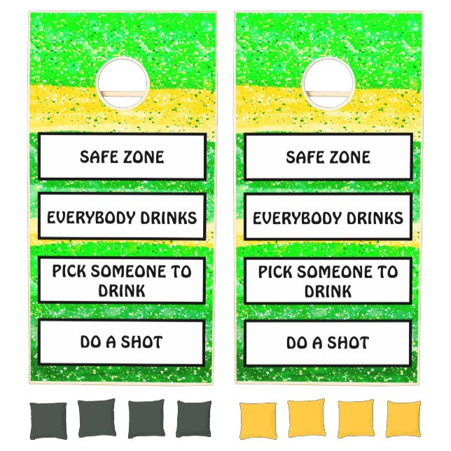 Yellow and Green Drinking Rules Outdoors Game (Set)