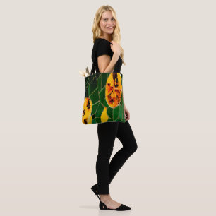 Yellow and Green Floral Tote Bag