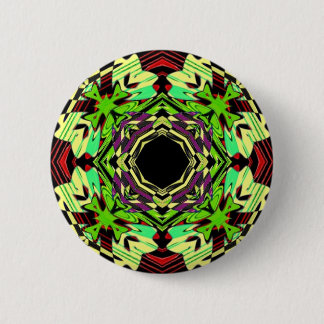 Yellow and Green geometric pattern Pinback Button
