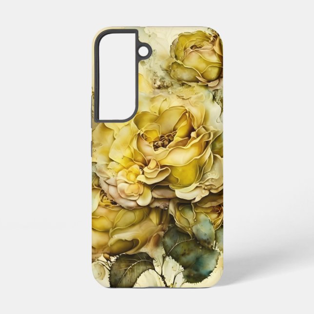 Yellow and Green Giant Roses  Samsung Galaxy Case (Back)