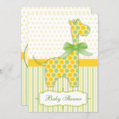 Yellow and Green Giraffe Baby Shower Invitation (Front/Back)