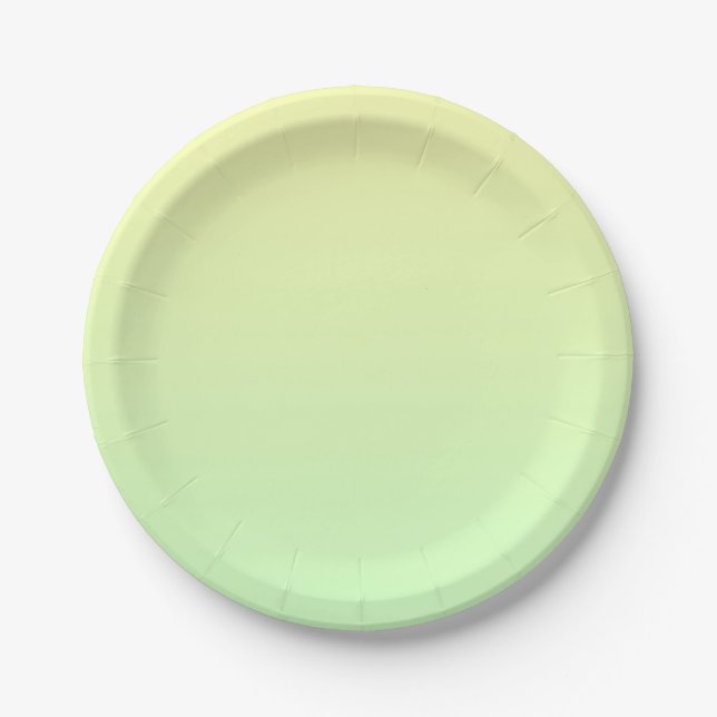 Yellow and Green Gradient Paper Plates (Front)