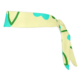 Yellow and Green Heart Tie Headband