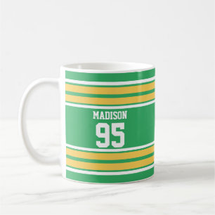 Yellow and Green Jersey Striped Custom Colors Coffee Mug
