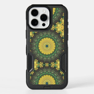 Yellow and Green Kaleidoscope Mandala Pattern iPhone 16 Pro Max Case