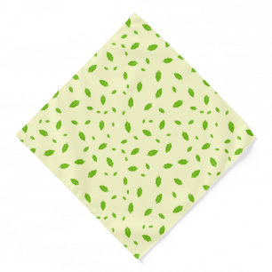 Yellow and Green Leaf Design Bandana