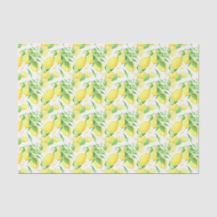Yellow and Green Lemons Pattern Tissue Paper