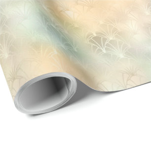Yellow and Green Marble Look Watercolors Wrapping Paper