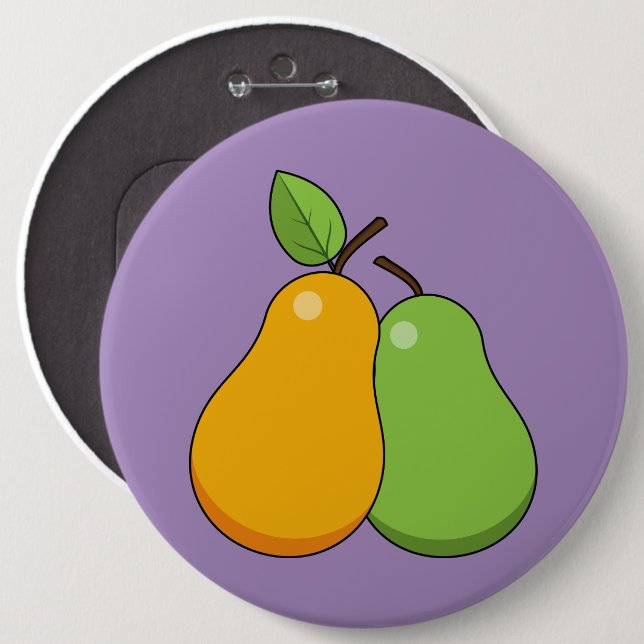 Yellow and Green Pears Button (Front & Back)