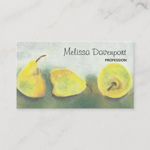 Yellow and Green Pears Professional Business Card