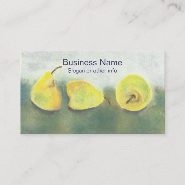 Yellow and Green Pears Professional Business Card (Front)
