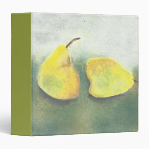 Yellow and Green Pears Still Life 3 Ring Binder
