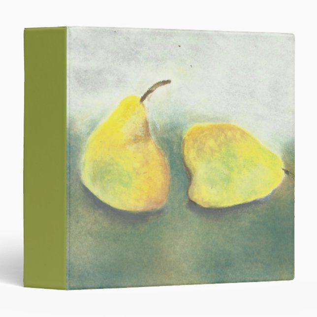 Yellow and Green Pears Still Life 3 Ring Binder (Front/Spine)