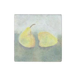 Yellow and Green Pears Stone Magnet