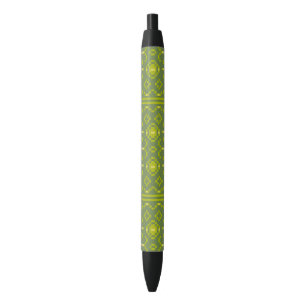 Yellow and green pixels play geometric shapes pen