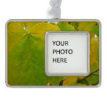 Yellow and Green Redbud Leaves Christmas Ornament
