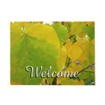 Yellow and Green Redbud Leaves Doormat