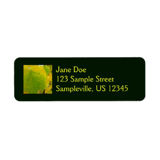 Yellow and Green Redbud Leaves Label
