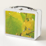 Yellow and Green Redbud Leaves Metal Lunch Box