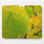 Yellow and Green Redbud Leaves Mouse Pad