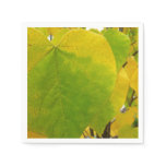 Yellow and Green Redbud Leaves Paper Napkins
