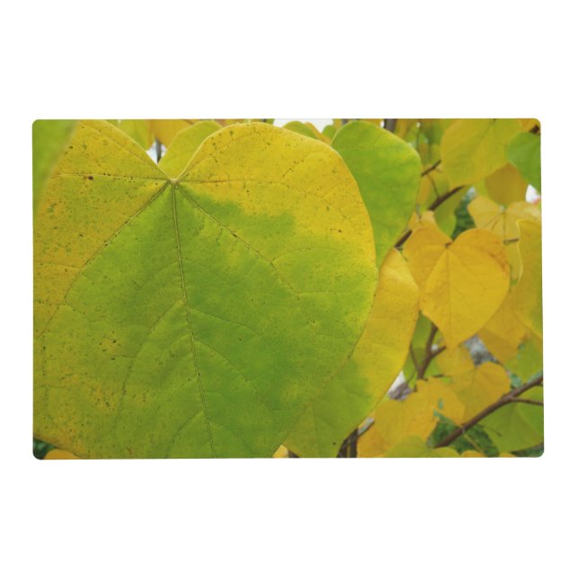 Yellow and Green Redbud Leaves Placemat (Front)