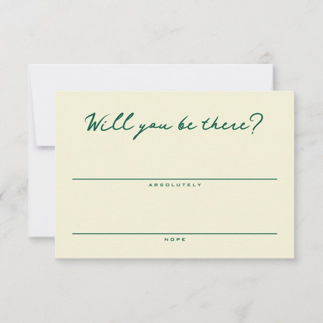 Yellow and Green Simple RSVP Card (Front)