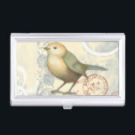 Yellow and Green Sparrow on Vintage Background Business Card Holder<br><div class="desc">This sketch-inspired image is perfect for your bird collection. It is simple and beautiful to add on any product and will please any vintage art lover. Choose this artprint today.</div>