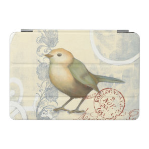 Yellow and Green Sparrow on Vintage Background iPad Mini Cover