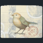 Yellow and Green Sparrow on Vintage Background iPad Smart Cover<br><div class="desc">This sketch-inspired image is perfect for your bird collection. It is simple and beautiful to add on any product and will please any vintage art lover. Choose this artprint today.</div>