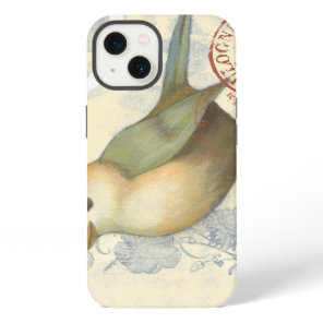 Yellow and Green Sparrow on Vintage Background iPhone 13 Case