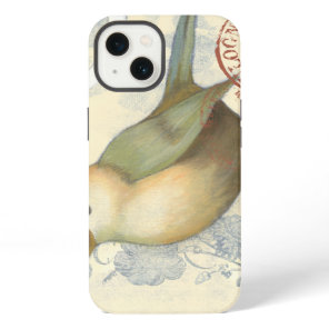 Yellow and Green Sparrow on Vintage Background iPhone 13 Case