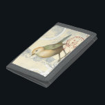Yellow and Green Sparrow on Vintage Background Trifold Wallet<br><div class="desc">This sketch-inspired image is perfect for your bird collection. It is simple and beautiful to add on any product and will please any vintage art lover. Choose this artprint today.</div>