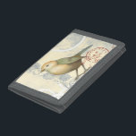 Yellow and Green Sparrow on Vintage Background Trifold Wallet<br><div class="desc">This sketch-inspired image is perfect for your bird collection. It is simple and beautiful to add on any product and will please any vintage art lover. Choose this artprint today.</div>