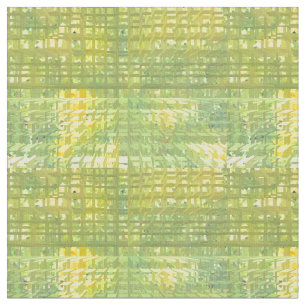 Yellow and Green Spring Cheerful Abstract Pattern Fabric