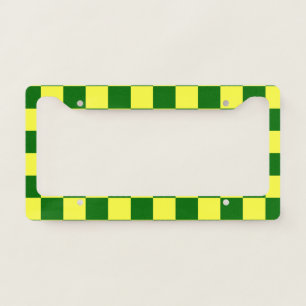 Yellow and Green Squares License Plate Frame