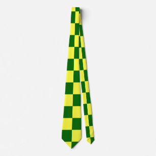 Yellow and Green Squares Neck Tie