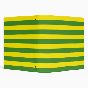 Yellow and Green Stripes 3 Ring Binder