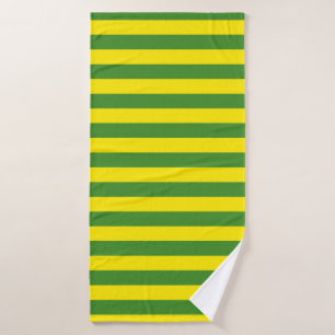Yellow and Green Stripes Bath Towel