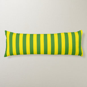 Yellow and Green Stripes Body Pillow