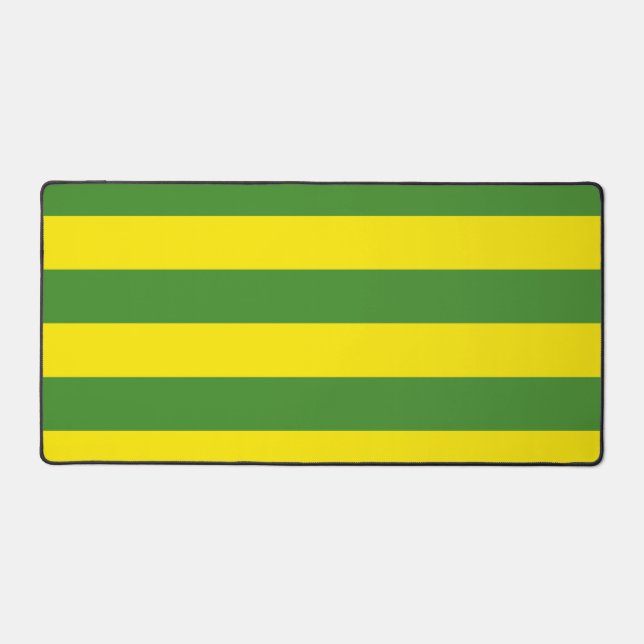 Yellow and Green Stripes Desk Mat (Front)