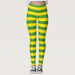 Yellow and Green Stripes Leggings