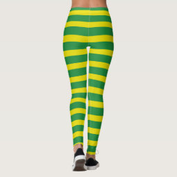 Yellow and Green Stripes Leggings | Zazzle
