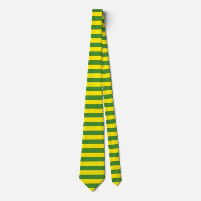 Yellow and Green Stripes Neck Tie (Front)