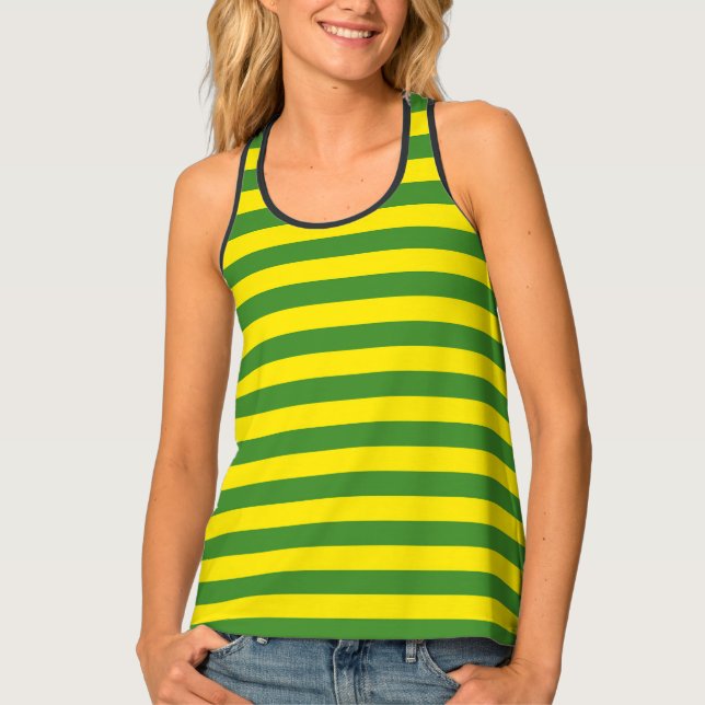 Yellow and Green Stripes Tank Top (Front)