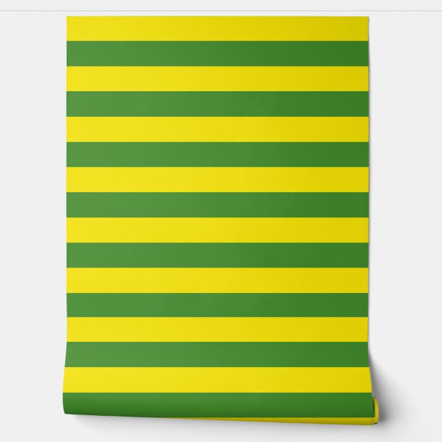Yellow and Green Stripes Wall Decor Wallpaper (Unrolling)
