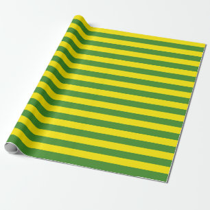 Yellow and Green Stripes Wrapping Paper